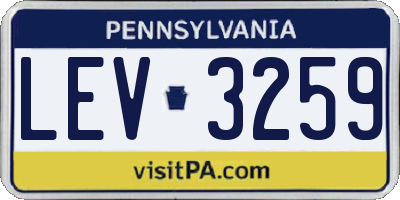 PA license plate LEV3259