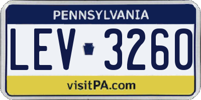 PA license plate LEV3260