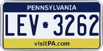 PA license plate LEV3262