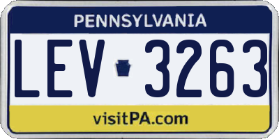 PA license plate LEV3263