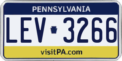 PA license plate LEV3266