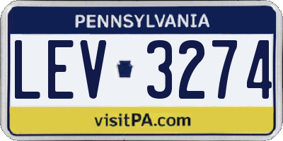 PA license plate LEV3274