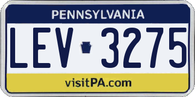 PA license plate LEV3275