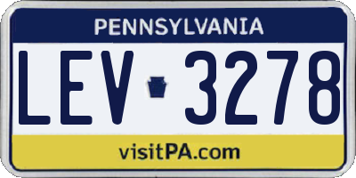 PA license plate LEV3278