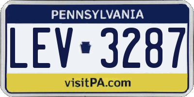 PA license plate LEV3287