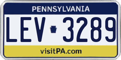 PA license plate LEV3289