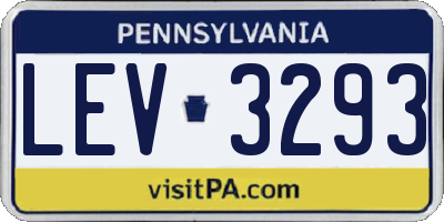 PA license plate LEV3293