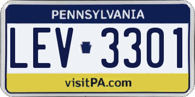 PA license plate LEV3301