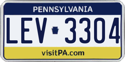 PA license plate LEV3304