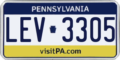 PA license plate LEV3305
