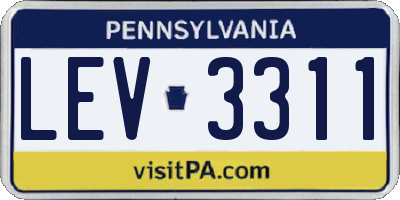PA license plate LEV3311