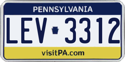 PA license plate LEV3312