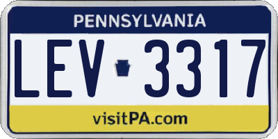 PA license plate LEV3317