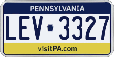 PA license plate LEV3327