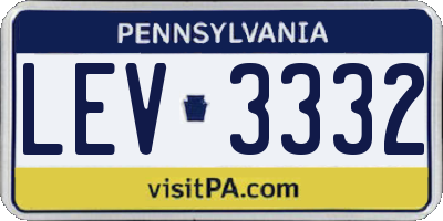 PA license plate LEV3332