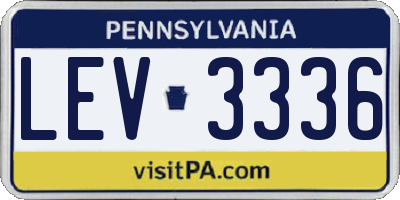 PA license plate LEV3336