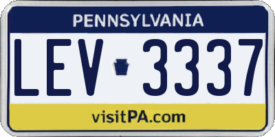 PA license plate LEV3337