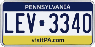 PA license plate LEV3340