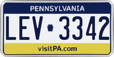 PA license plate LEV3342
