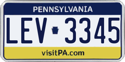 PA license plate LEV3345