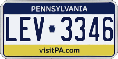 PA license plate LEV3346