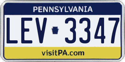 PA license plate LEV3347