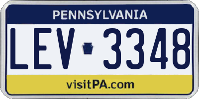 PA license plate LEV3348