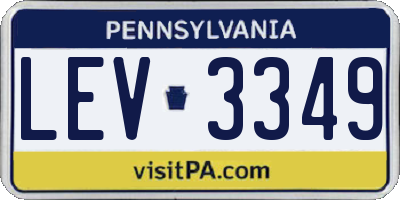 PA license plate LEV3349