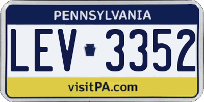 PA license plate LEV3352