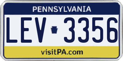 PA license plate LEV3356