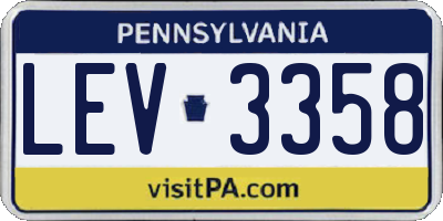 PA license plate LEV3358