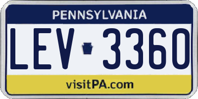 PA license plate LEV3360