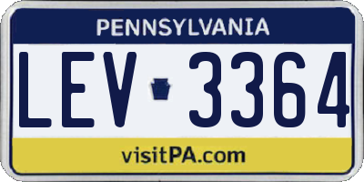 PA license plate LEV3364