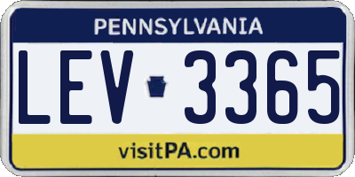 PA license plate LEV3365