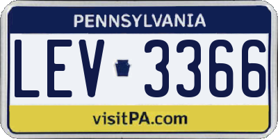 PA license plate LEV3366