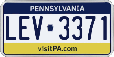 PA license plate LEV3371