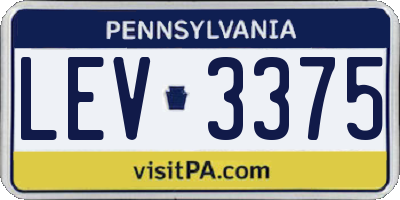 PA license plate LEV3375