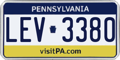 PA license plate LEV3380