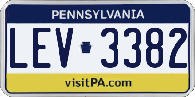 PA license plate LEV3382