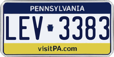 PA license plate LEV3383
