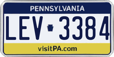 PA license plate LEV3384