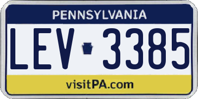 PA license plate LEV3385
