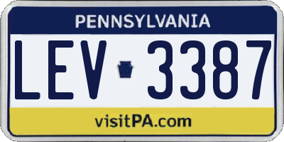 PA license plate LEV3387
