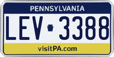 PA license plate LEV3388