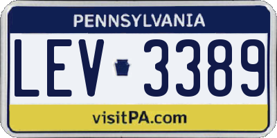 PA license plate LEV3389