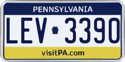 PA license plate LEV3390