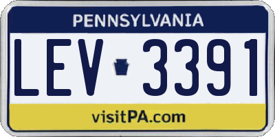 PA license plate LEV3391