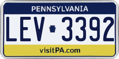 PA license plate LEV3392