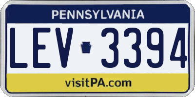 PA license plate LEV3394