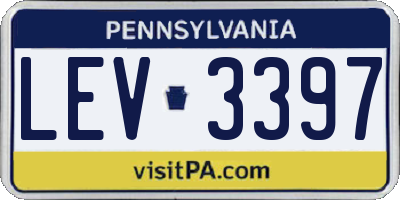 PA license plate LEV3397